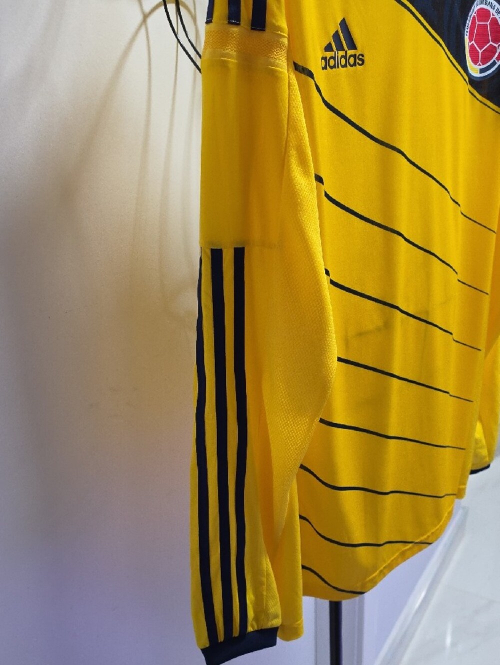 adidas Yellow and Navy Colombia Long Sleeve Soccer Jersey - Picture 5 of 10
